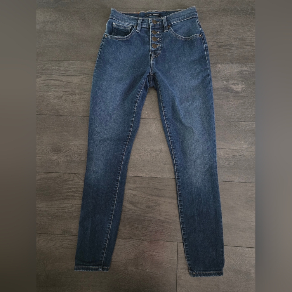 Lucky Brand Dark Wash Skinny Jeans Size 0 - Picture 4 of 12